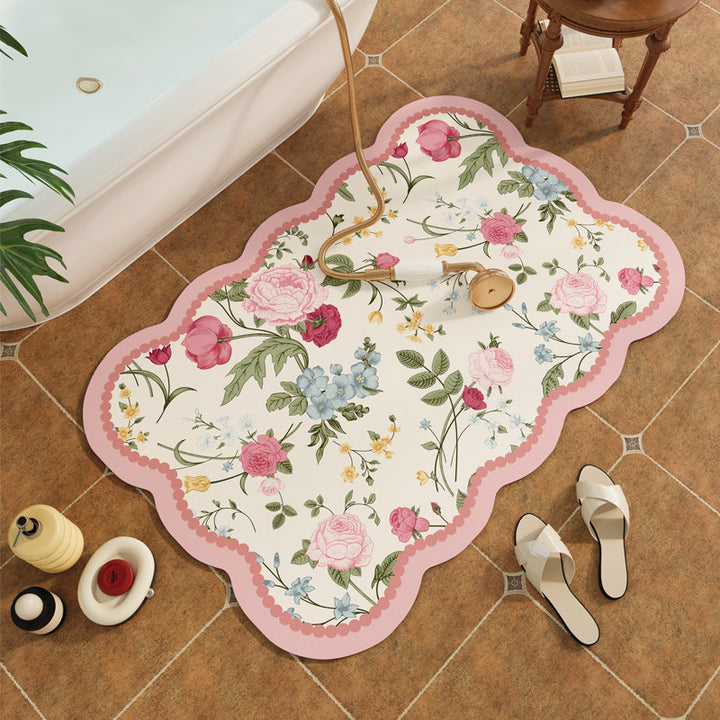 Decoratieve Bloemenprint Badmat