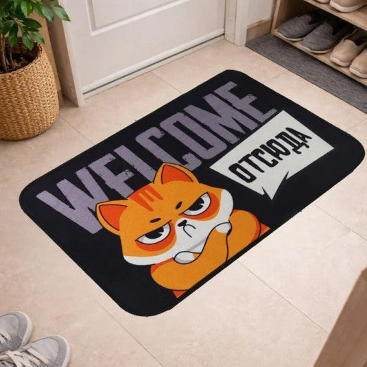Cartoon Cat Thema Welkom Mat