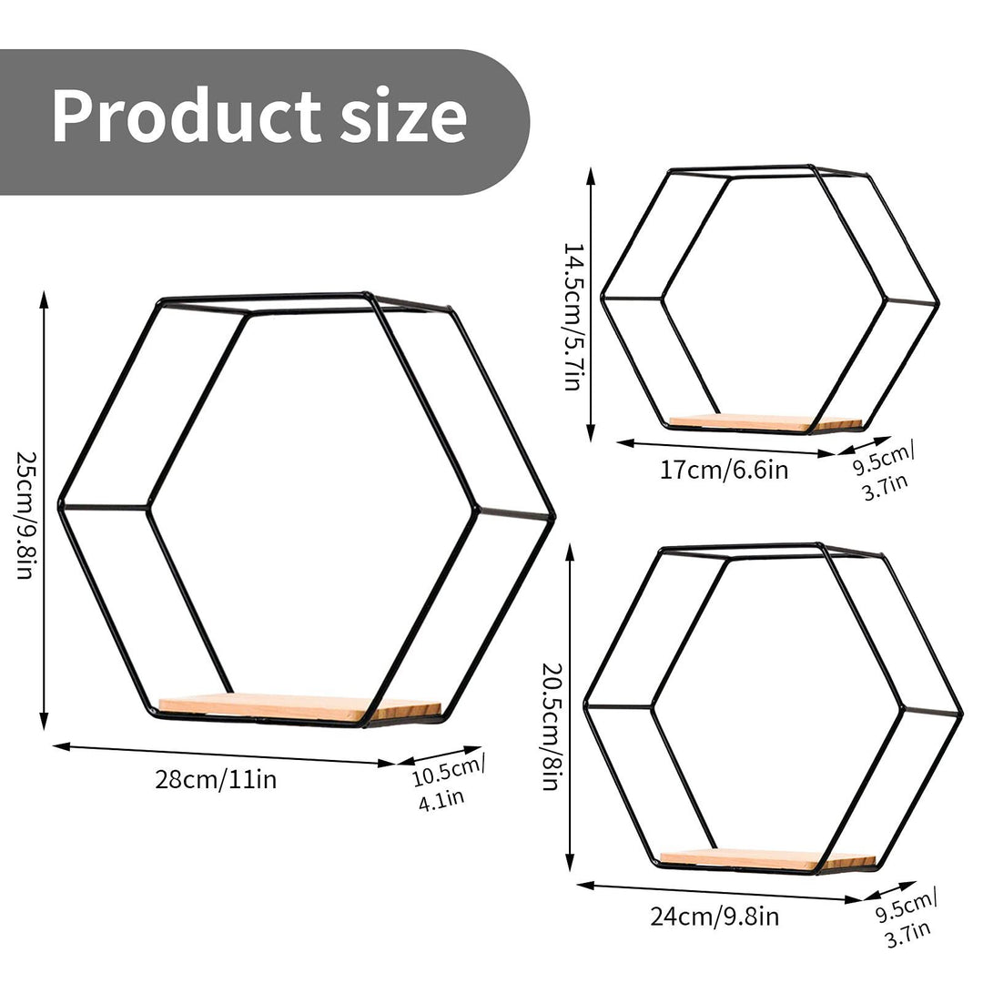 Hexagonale Muurbevestigde Plank