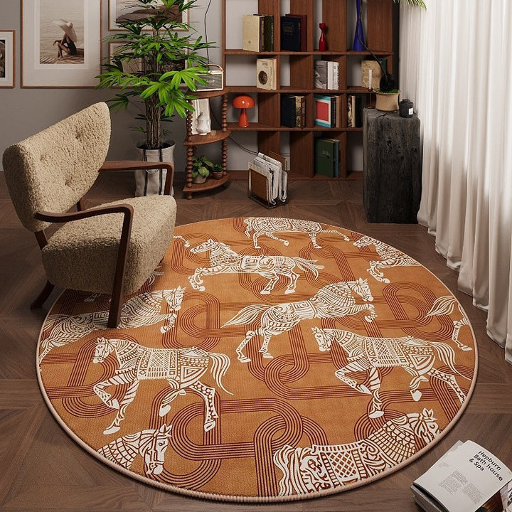 Artistiek Paardenpatroon Vloerkleed voor Thuisdecoratie