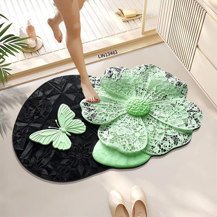 Decoratieve Bloemige Badmat