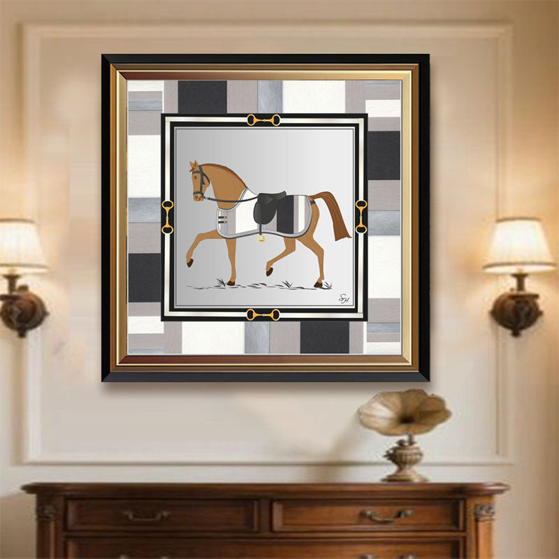 Paardensport-Themed Gekaderde Kunstwerken