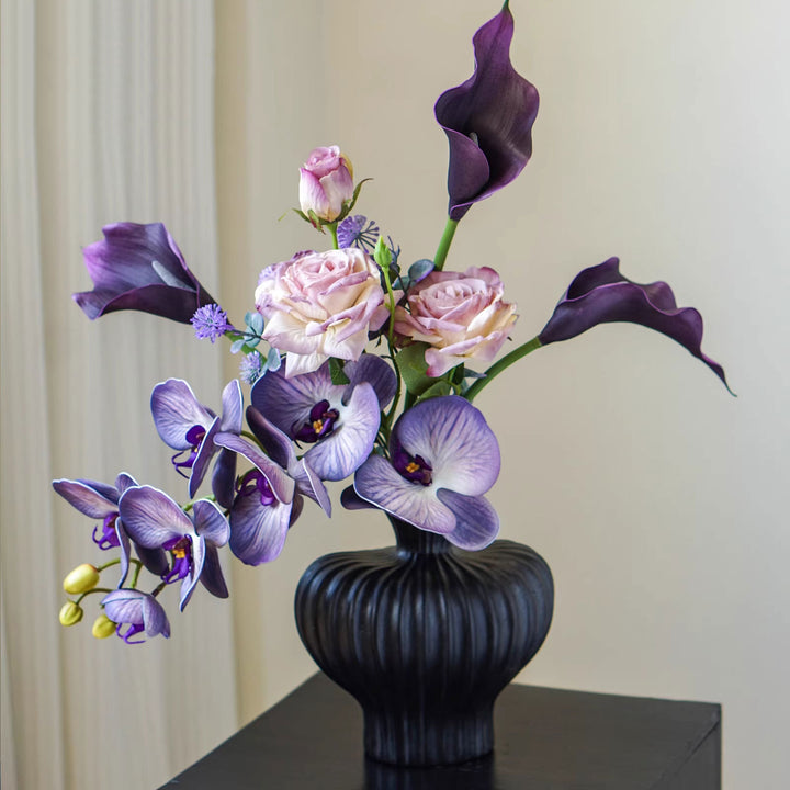 Elegante Geribbelde Keramische VAas