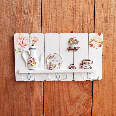 Decoratieve Bloemige Wandhaak Rek