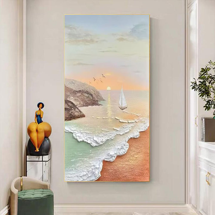 Zeestroming Textured Canvas Kunstwerk
