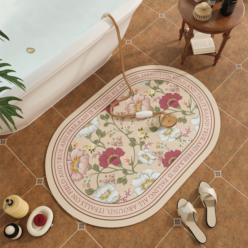 Decoratieve Bloemenprint Badmat