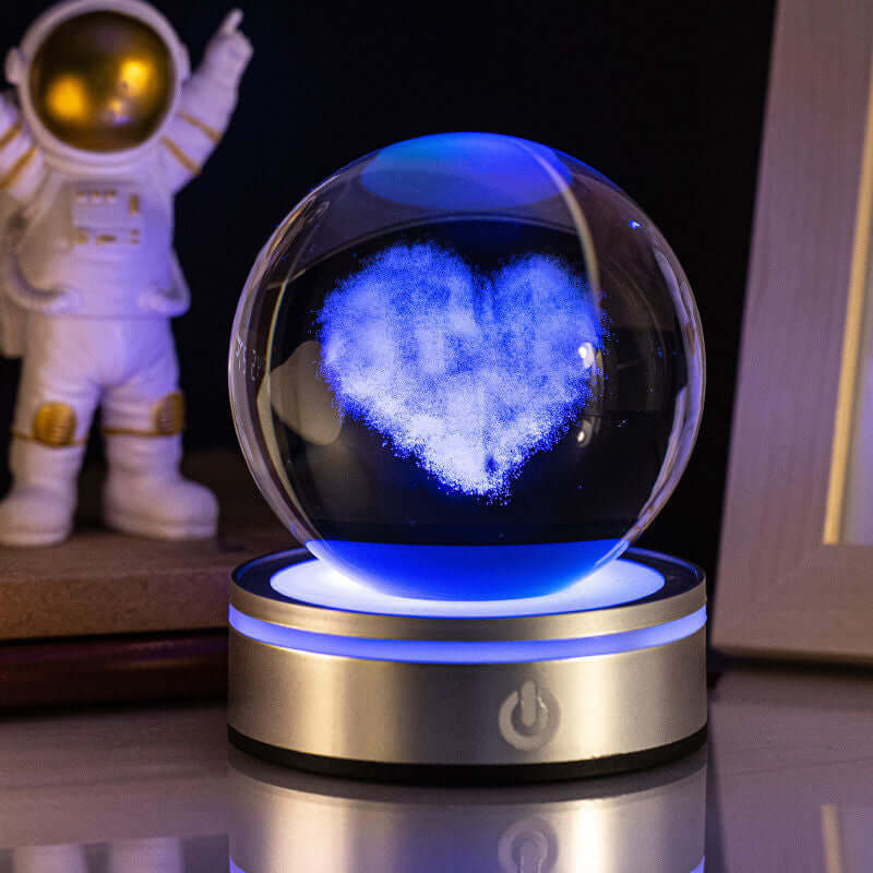 Kreative 3D Binnenhoutsnijwerk Luminous Crystal Ball Kleurrijke Verloop Kleine Nachtlamp Thuis Decoratie Cadeaukeuze