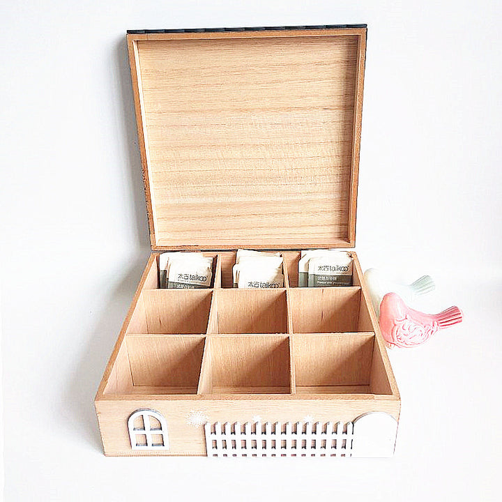 Decoratieve Houten Thee Opslagdoos