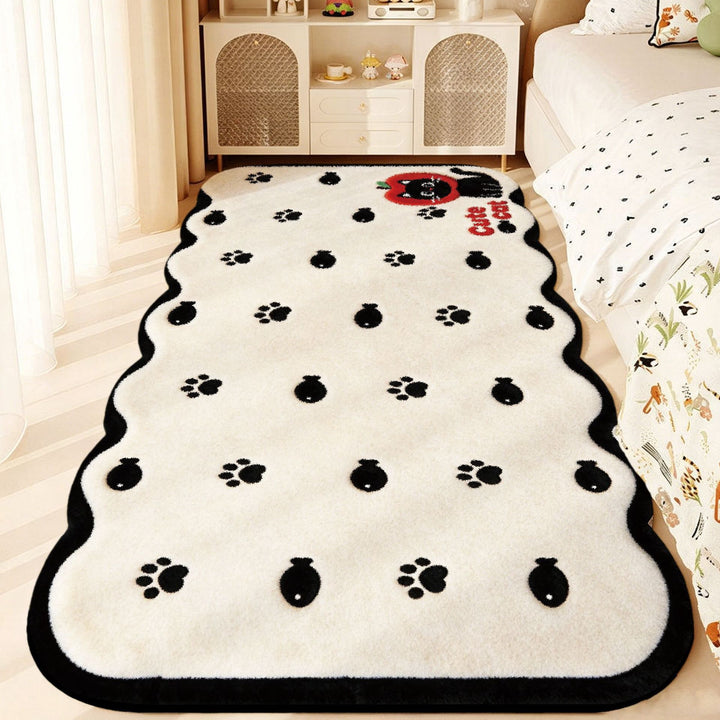 Pluche Speelse Bunny en Paddenstoel Vloerkleed