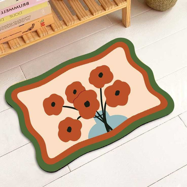 Bloemrijke Decoratieve Gebiedsmat voor Huisdecoratie
