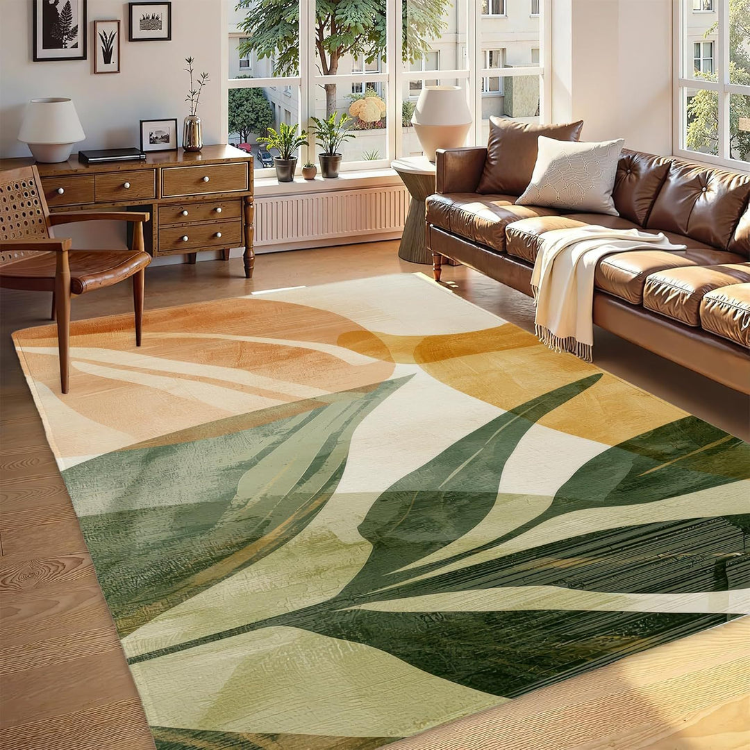 Abstract Leaf Print Gebied Tapijt