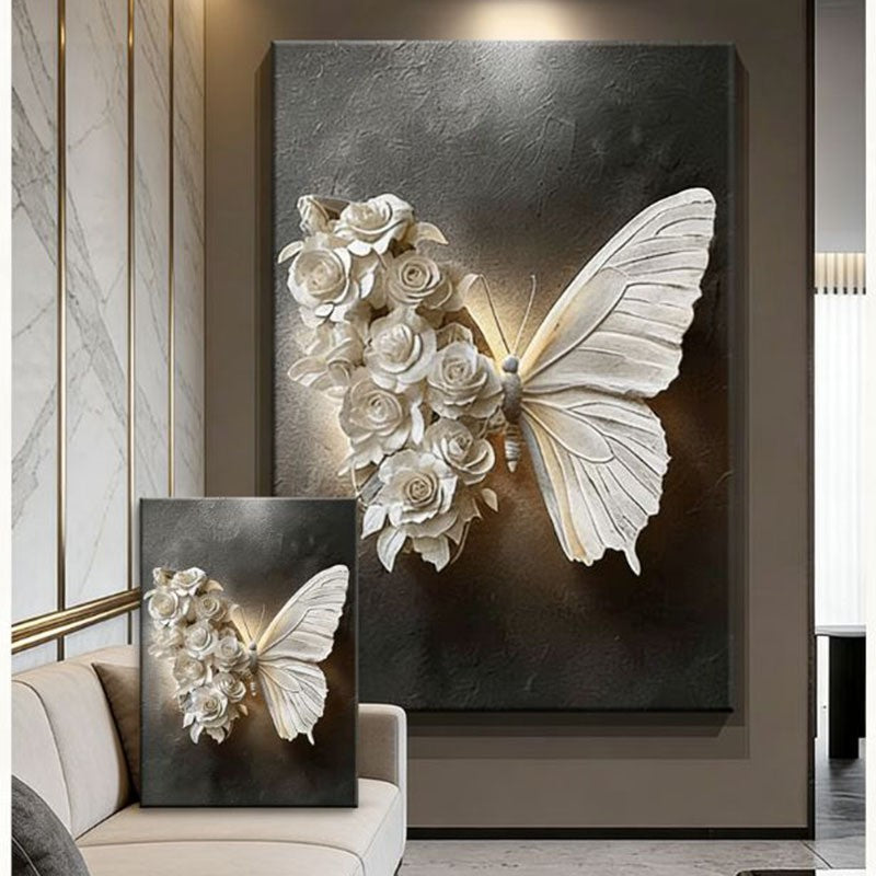 3D Bloem Vlinder Muur Kunst Sculptuur