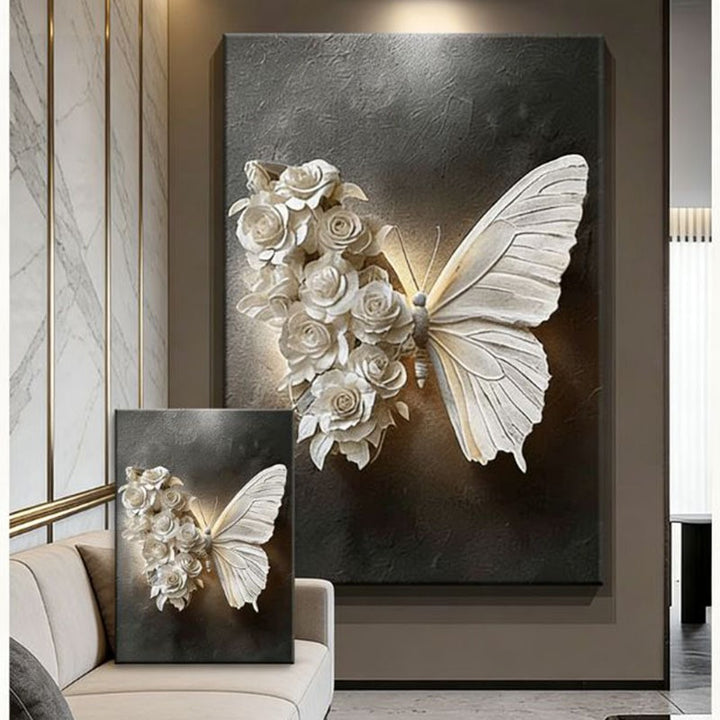 3D Bloem Vlinder Muur Kunst Sculptuur