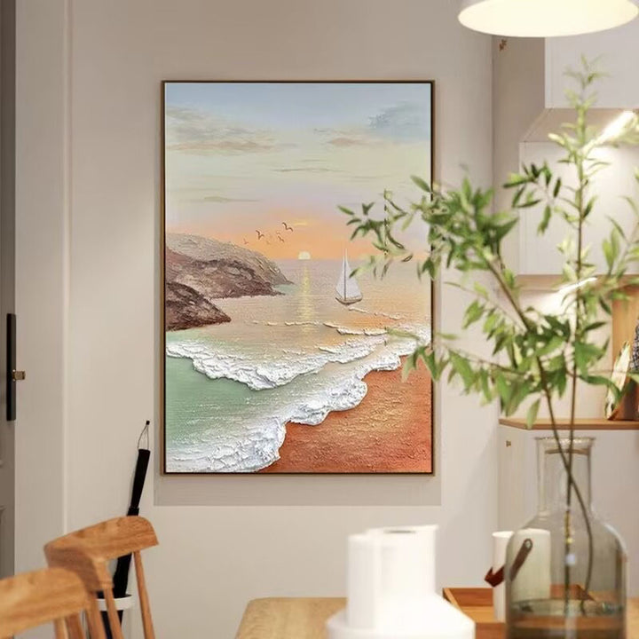 Scenisch Zeegezicht Canvas Kunstwerk