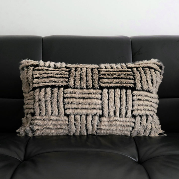 Chique Textuur Faux Bont Accent Kussen voor Huishouddecoratie