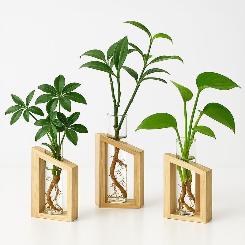 Elegante Glazen Plantenhouder Set voor Thuisdecoratie