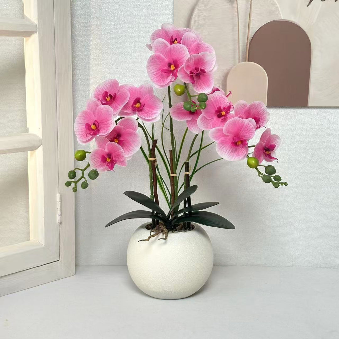Elegante Kunstachtige Orchidee Plant Arrangement voor Thuis Decor