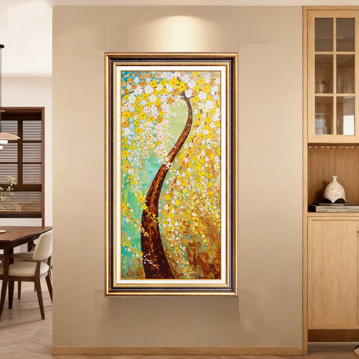 Elegante Bloemrijke Canvas Muurkunst