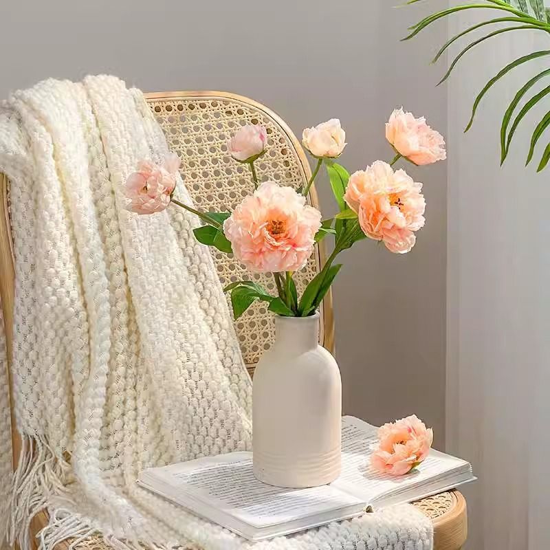 Realistische Pioenrozen Bloemensteel
