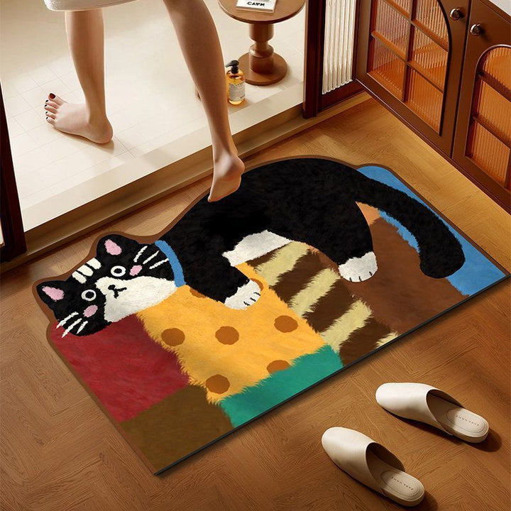 Cartoon Cat-Themed Binnen Mat