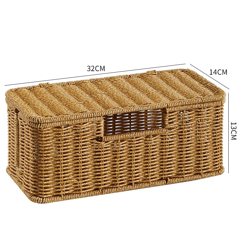 Handwoven rectangular storage box