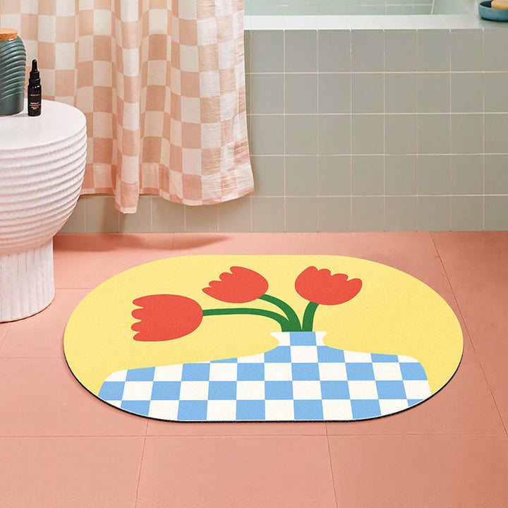 Bloemrijke Decoratieve Gebiedsmat voor Huisdecoratie