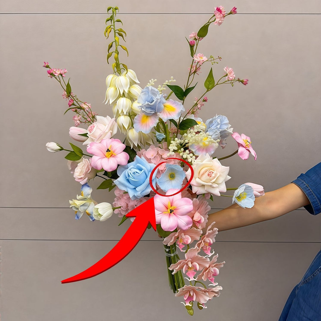 Levensechte Bloemenboeket met Gemengde Bloemen en Loof