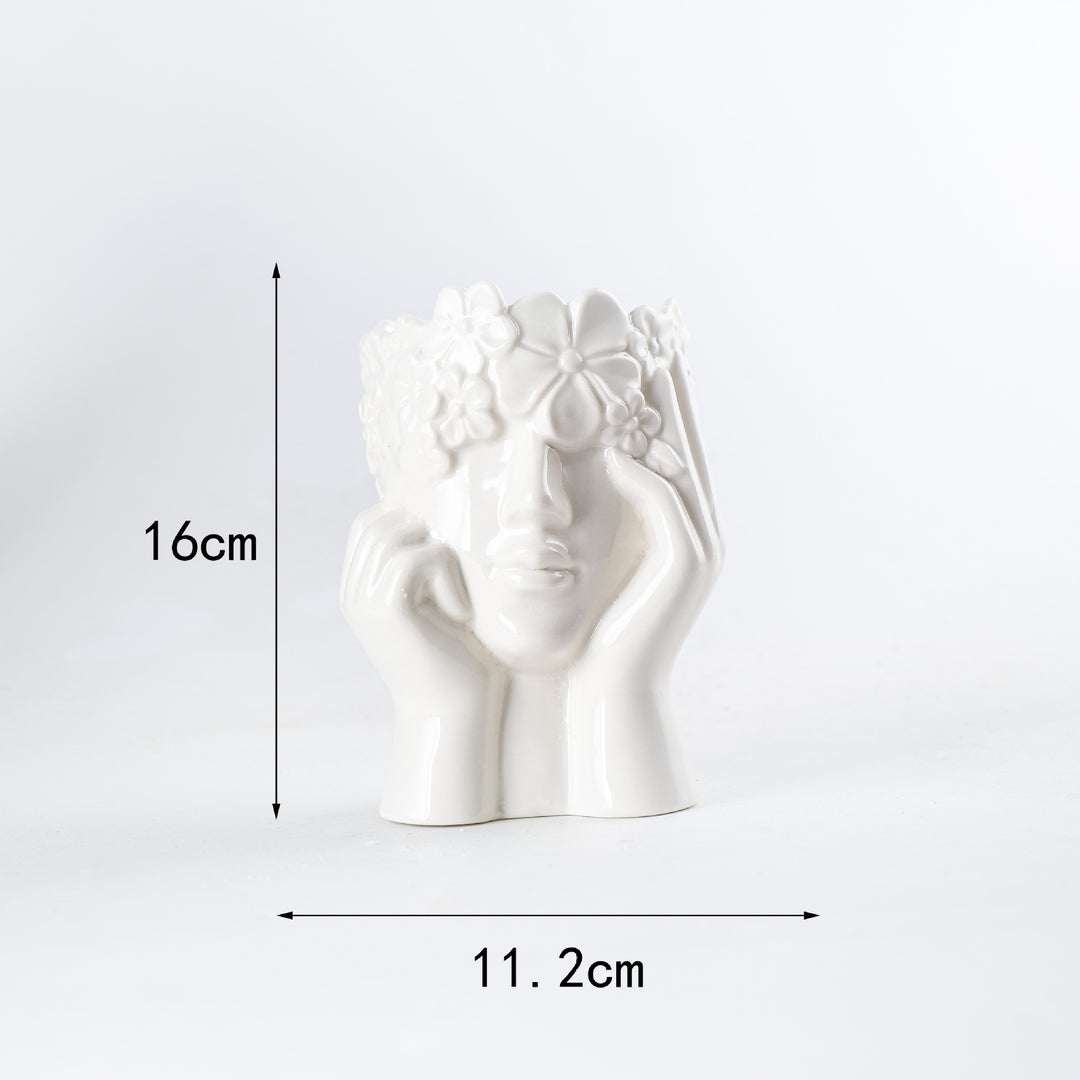 Artistieke Keramische Gezichts Plant Pot