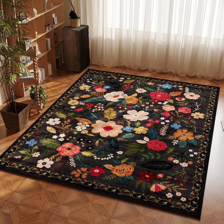 Bloemenprint vloerkleed