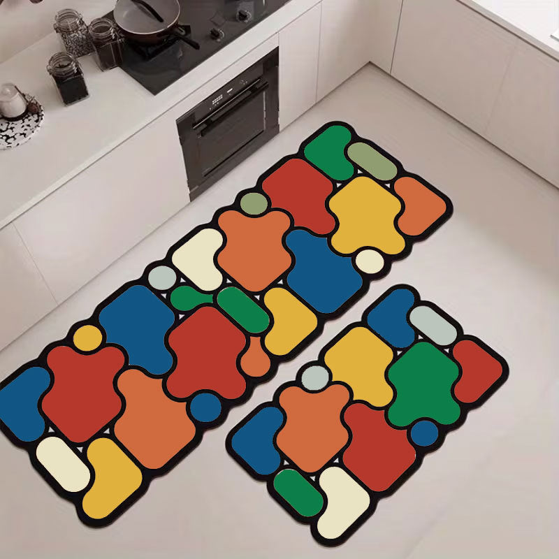 Abstract Geometric Keukenmat Set