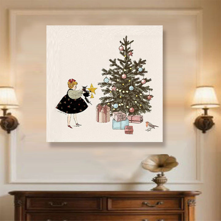 Vintage Kerstmis Muur Art