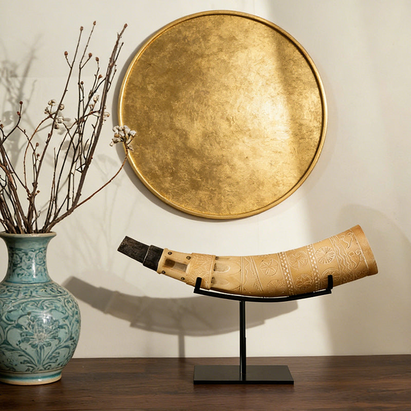 Ambachtelijk Gegraveerde Decoratieve Hoorn Display