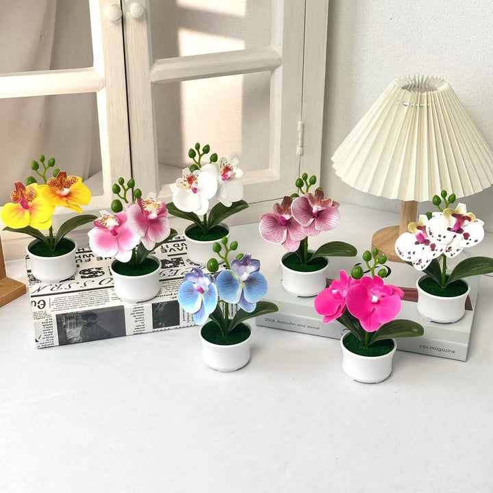 Elegante Kunstmatige Orchidee Plantenarrangement voor Binnenhuisdecor
