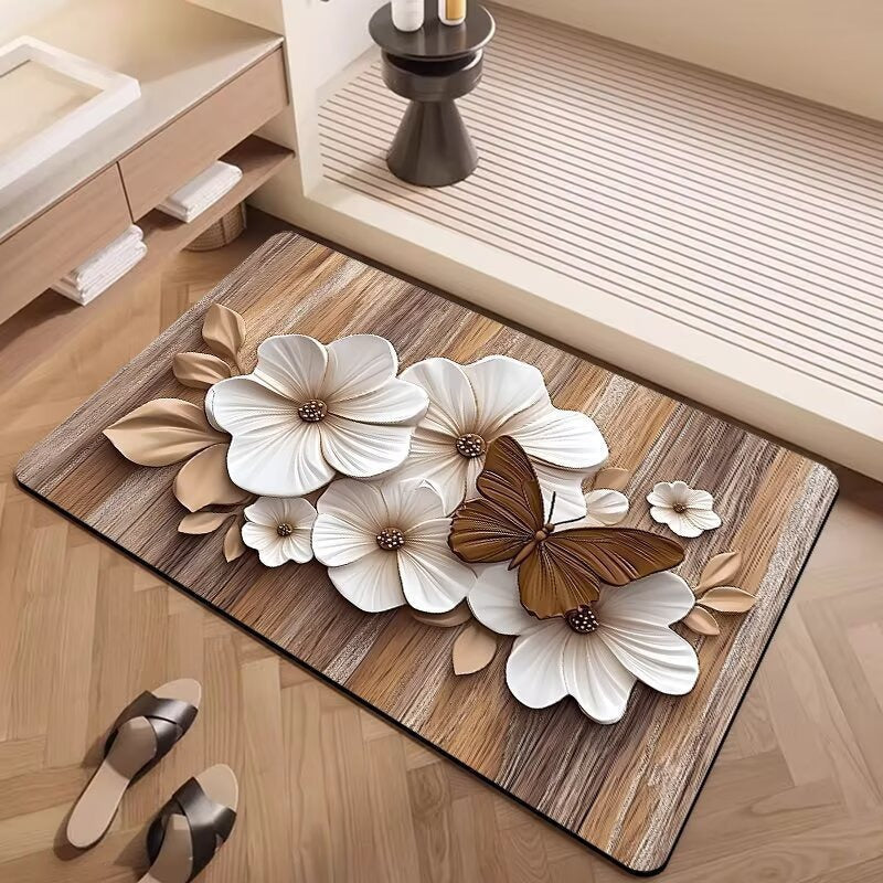 Decoratieve Bloemige Badmat