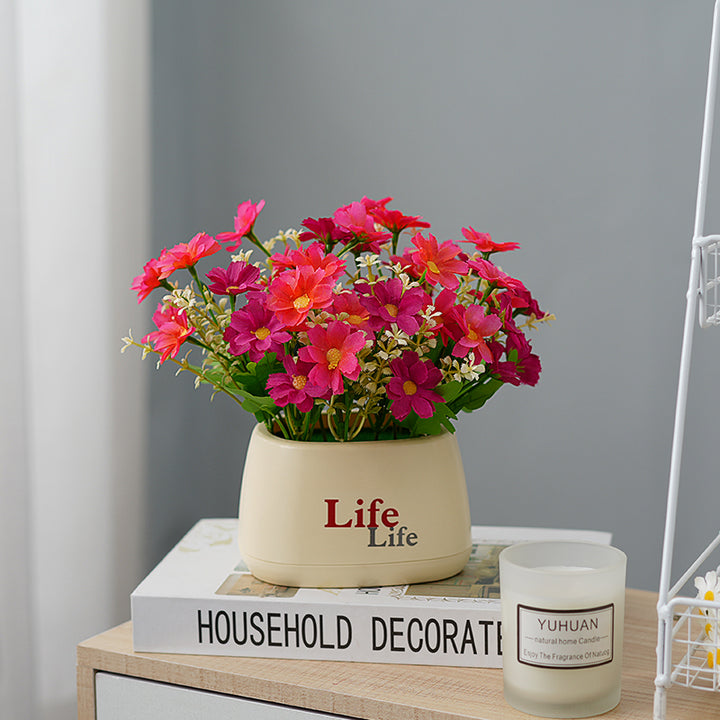 Decoratieve Pot met Nep Bloemarrangement