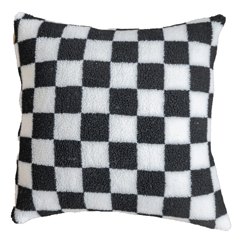 Geruite Pluche Throw Kussen
