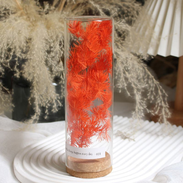 Geconserveerde Bloemdisplay in Elegante Glazen Cilinder