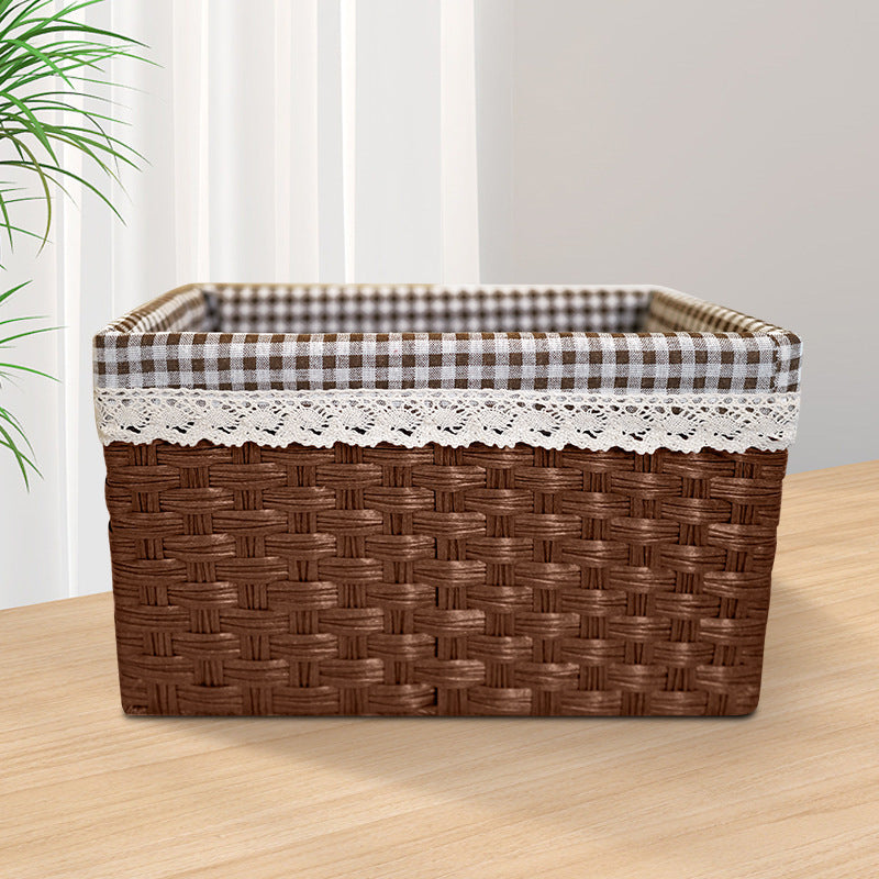 Stijlvolle opbergdoos met decoratieve stofinzet