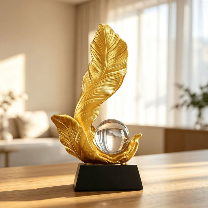 Decoratieve Gouden Blad Sculptuur voor Huishouddecoratie