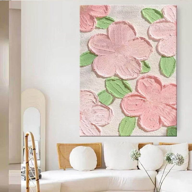 Textured Floral Canvas Muurdecoratie