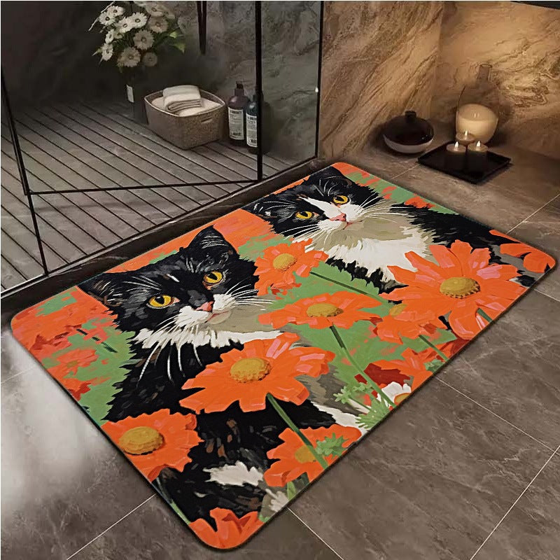 Decoratieve Kat-Thema Vloerkleed