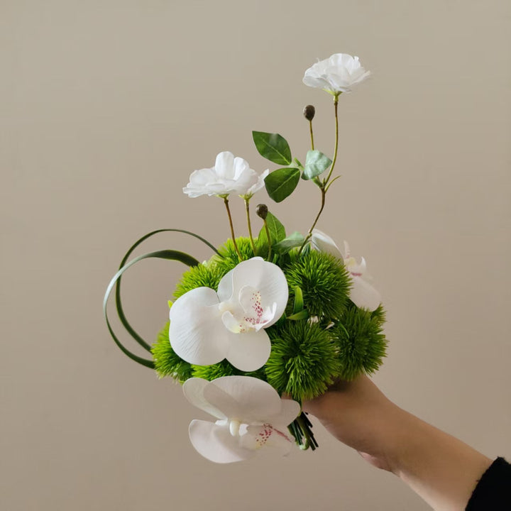 Levensechte Orchidee en Groenblijvende Bloemstuk