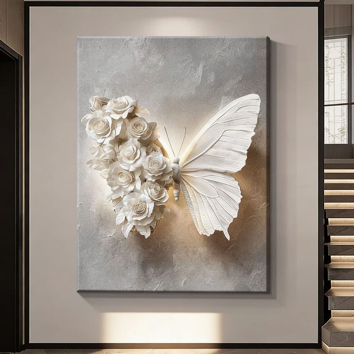 3D Bloem Vlinder Muur Kunst Sculptuur