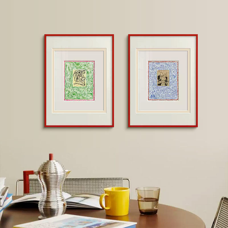 Gekaderde Abstracte Botanische Kunstprint