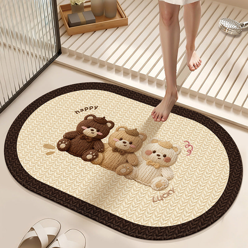 Absorberende Antislip Badmat met Winterthema