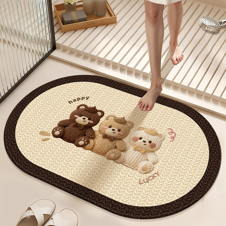 Absorberende Antislip Badmat met Winterthema