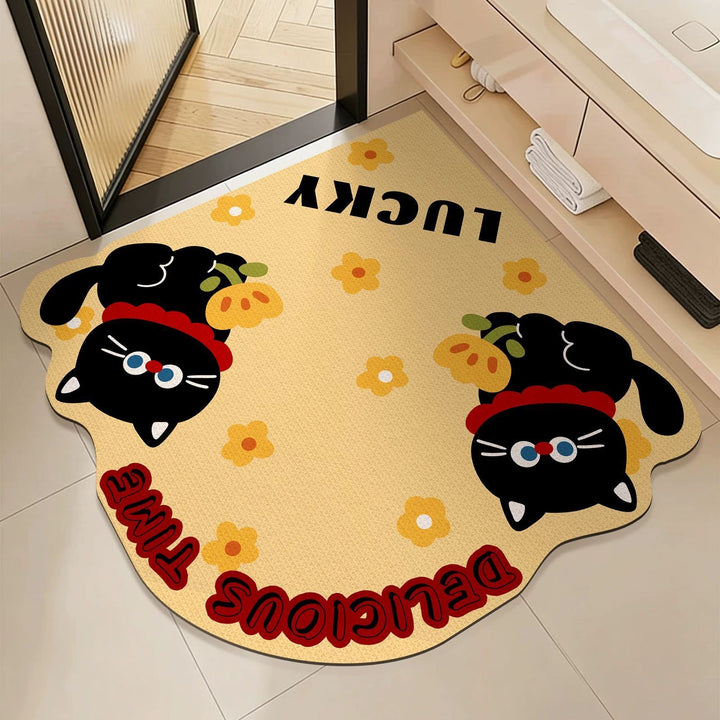 Speelse Cartoon Kat-Thema Badmat