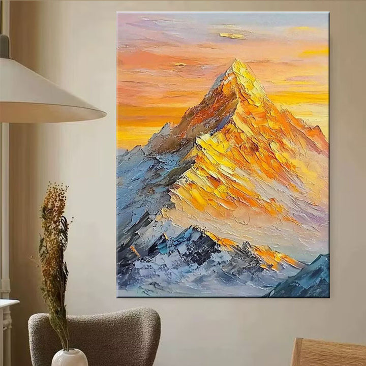 Decoratieve Berglandschap Canvas Muurkunst