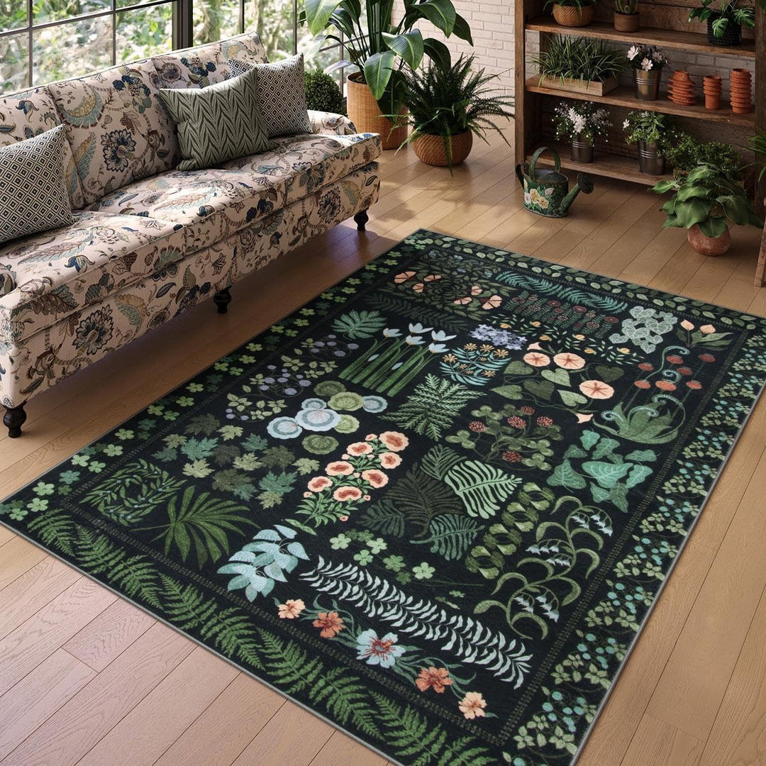 Botanisch Patroon Vloerkleed voor Natuurlijke Huisdecoratie