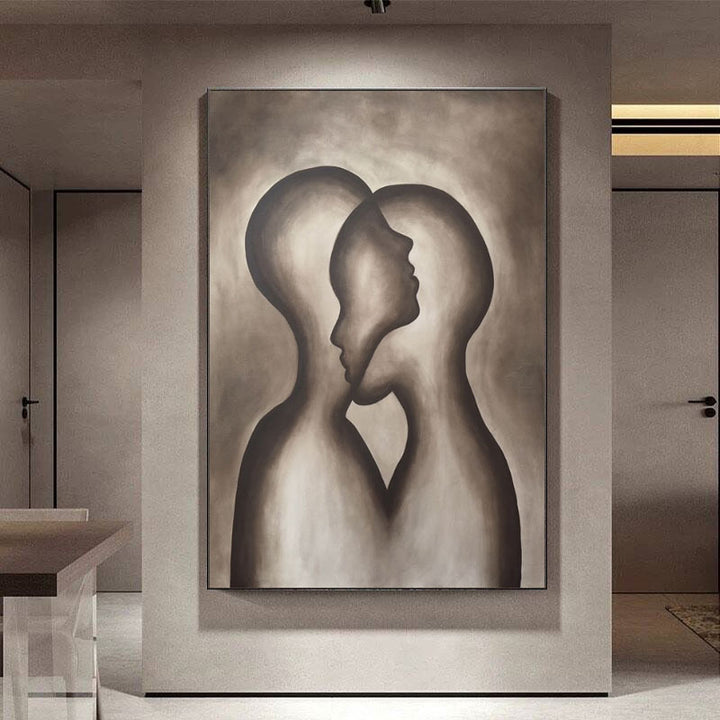 Moderne Koppel Silhouet Canvas Kunst